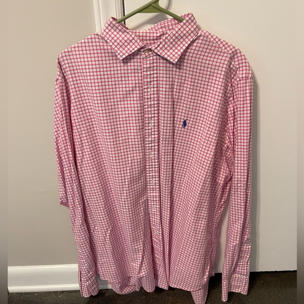 Polo Ralph Lauren Men’s XL Pink Gingham Button-Down Shirt - Classic Fit